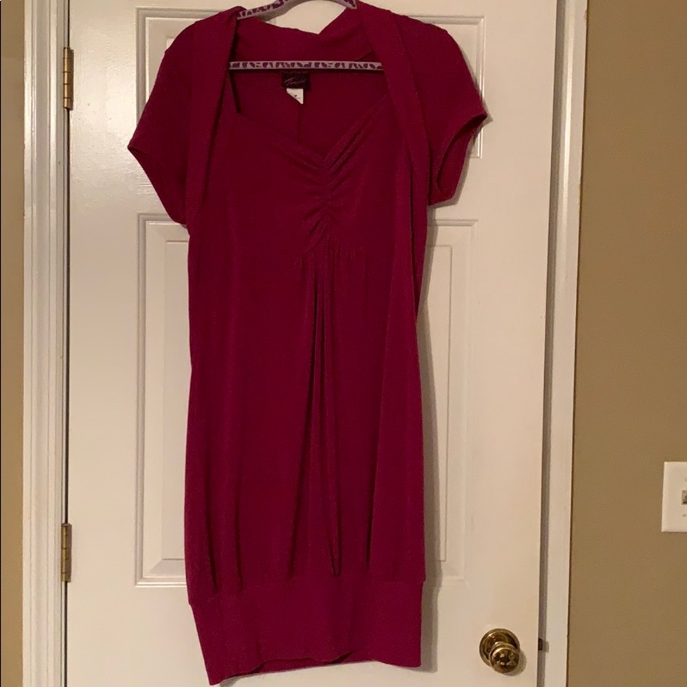 Berry cap sleeve dress